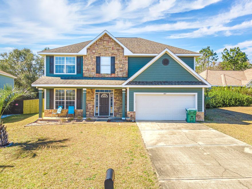 * READY TO SHOW 2/18/2022*Large 4 bedroom, 2.5 bathroom two story home located the desirable Sandy Ridge Subdivision! Just south of 1-10, this home is convenient to bases, shopping and schools. Downstairs has plenty of living space that will make entertaining a breeze. The large kitchen features granite counter tops, stainless steel appliances and cabinets with plenty of storage room. Great sized bedroom all located upstairs. Master bedroom has trey ceilings and fantastic master bathroom. Master bath features double vanity, tile flooring, garden tub and separate shower.