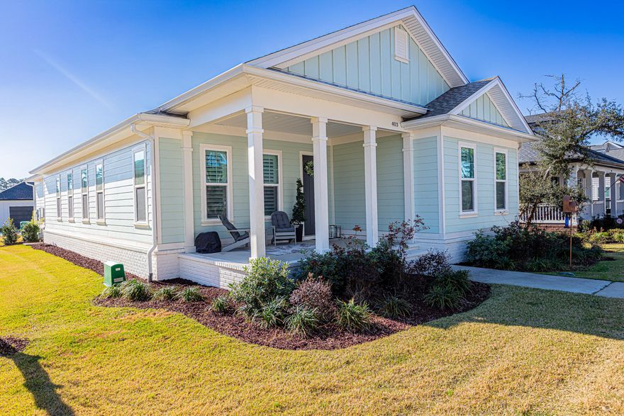 This almost new charming craftsman style home in one of Niceville's newest neighborhoods is ready for you to call home. Before you even start here - Seller is also offering up to 1% buy down on interest rate. An inviting front porch, open floor plan, granite countertops, stainless steel appliances, plantation shutters, soak tub & luxury plank flooring throughout the home is Florida's living at it's finest. Complete with impact resistant windows and doors help protect you from those Florida storms. Also just down the street is  the community pool, club house and basketball court.  Coming soon is a park by the new gazebo for added outdoor enjoyment. A 3 car garage to protect your vehicles or just use it as you need for storage or create an extra outdoor entertainment area. 
This is truly a little gem and you don't want to miss seeing this before you make your final decision