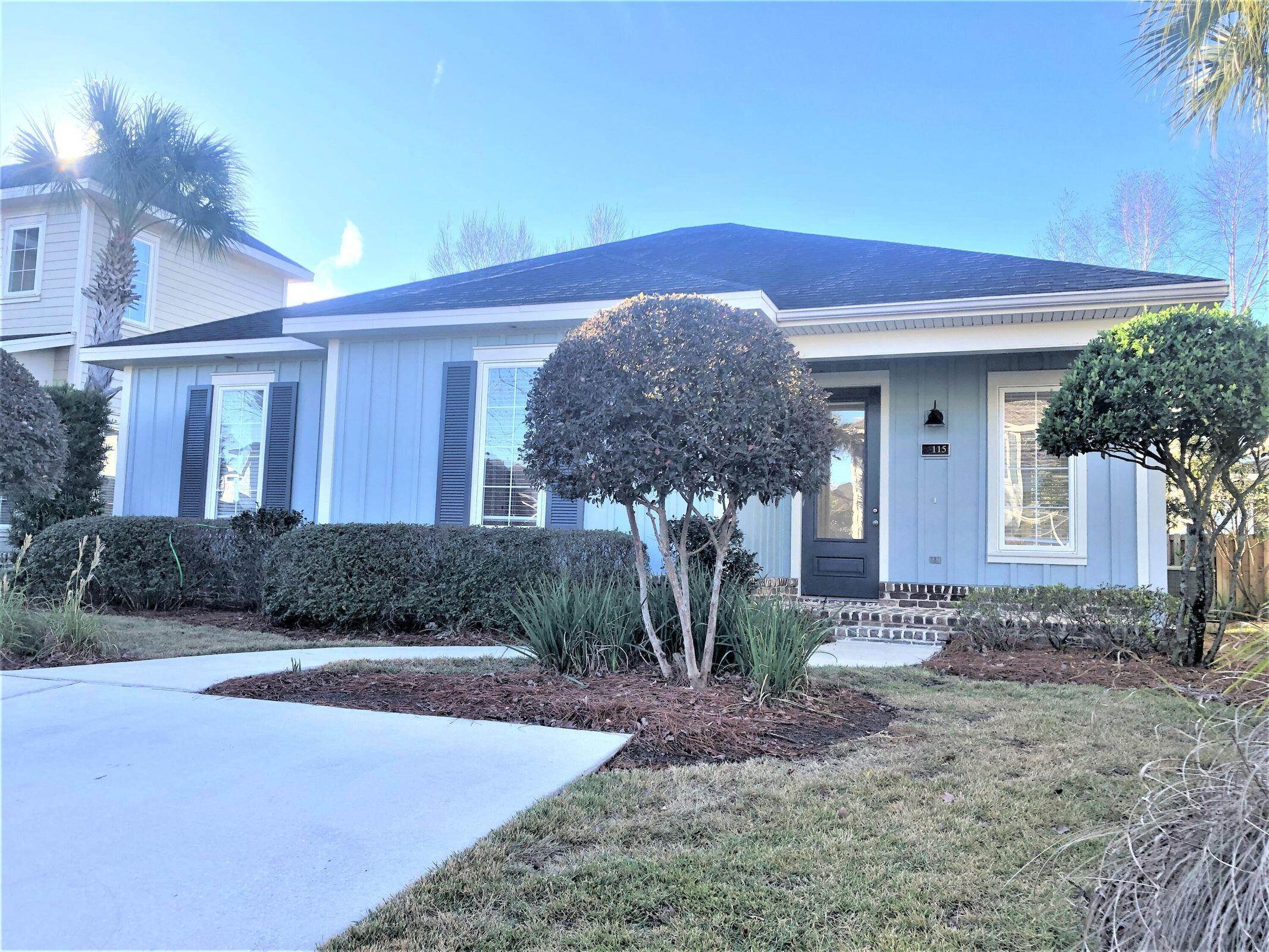 Take a look at this home in the highly sought after, rental restricted, Church Street Village neighborhood. Located Conveniently near Sandestin, Outlet mall, Grand Boulevard, Gulf Place, and the beautiful Emerald Coast beaches are only 2 miles away. The one story, newly painted beachy blue exterior gives that grand appeal as you pull up. This home has a new roof and detailed landscaping. New HVAC (3/22). New Hot Water Heater (3/22). New Washer and Dryer (3/22).As you drive up, you will see a beautiful Southern bricked front porch which overlooks the family friendly neighborhood. The home features an open concept kitchen living room and dining space great for entertainment. The well appointed kitchen is great for preparing all your family meals. More