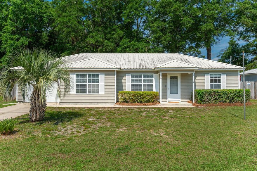 *VA Assumable Loan 4.5%*This adorable property has recently been refreshed & is ready for new owners! Recent updates include NEW carpet, fresh paint throughout, metal roof 2019 & HVAC replaced in 2023. Convenient location offers close proximity to groceries,gyms library, and community park.The enclosed patio is the perfect spot for relaxing and enjoying the large fenced yard, complete with mature shade trees and paver lined patio.Floorplan features a galley kitchen w/built-in work space, ample cabinets, and large double door pantry area. As an added incentive to the new homeowner, washer/dryer & shed conveys, as well. Easy commute to Duke Field, 7SFG, and Eglin AFB-40 minutes to the beautiful white sand beaches of Destin.Whether you're PCSing in or looking to plant roots, check this one o