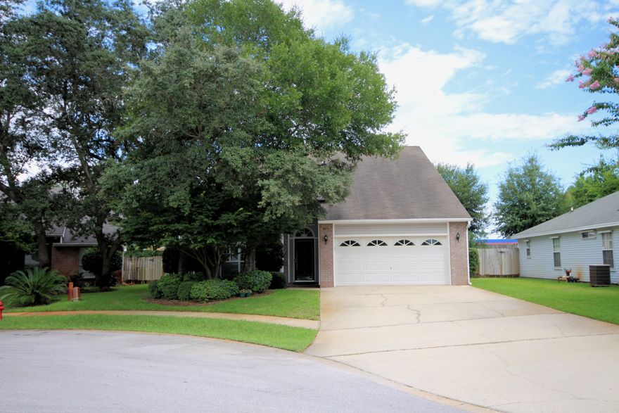 This beautiful, one owner, cul-de-sac home is centrally located close to Eglin AFB and Hurlburt Field. Located just minutes away from restaurants and shopping. School aged children can ride their bikes or walk to school in this safe neighborhood. Lots of space for a growing family. Small yard for less maintenance. The open floor plan provides space for entertaining. This home offers high ceilings downstairs. There is a large family room upstairs that can be used for many purposes. The kitchen has custom built oak cabinets. Wainscoting in the dining area. Wooden blinds throughout. Large closets. Attic floor space with an access door in the family room upstairs or pull down in the garage. The lovely backyard has a covered patio. This is a quaint, family friendly area. The home is a must see.