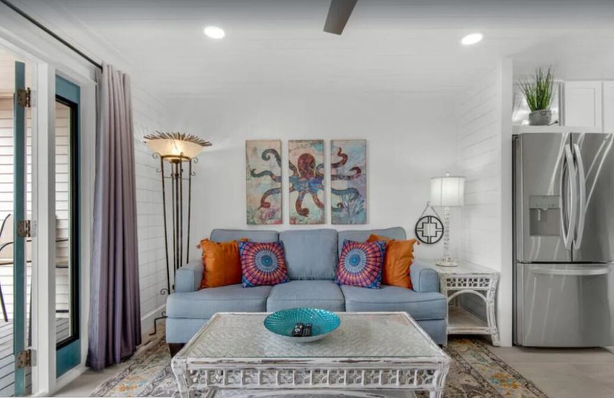 This complex has completed its required 30-year Milestone Inspection, and the $60,000 special assessment has been fully paid giving you peace of mind and hassle-free ownership! Don't miss your chance to own this stunning first-floor, poolside unit in a low density complex just steps from the sugar-white sands of Miramar Beach! This beautifully renovated condo is perfectly situated, with laundry and parking right outside your front door and direct access to the pool and hot tub through your private back French doors. Pets welcome and no need for stairs or elevators. Inside, you'll find a thoughtfully designed layout featuring triple bunk beds for extra sleeping space, a custom-built king bedroom with a twin loft bed, An en-suite bathroom and additional half-bath in the hallway.