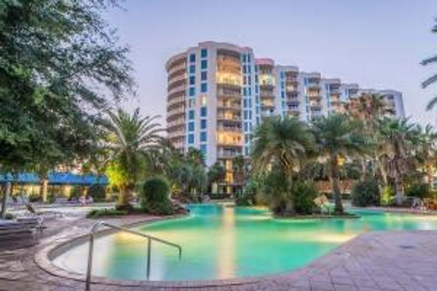 This unit has views of the Gulf and our spectacular sunrises from the ninth floor in the East building. The Palms of Destin offers resort style living away from the beach. Located in the heart of Destin, it offers great amenities as well as seasonal shuttle to the unspoiled beaches of Henderson Beach State Park. Amenities at the Resort include a large lagoon pool with waterfall, children's pool, playground and splash pool, lighted tennis and basketball courts, fitness center, and covered protected parking. Also available is a conference center, office center, and reception desk.