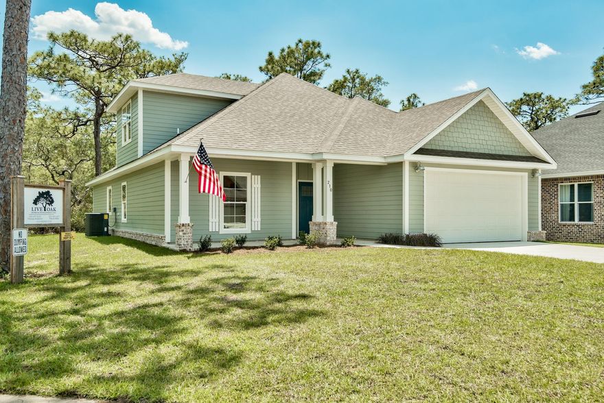 10 YEAR BUILDER WARRANTY! Welcome to the quiet, family friendly, but still in the heart of it all neighborhood of Forest Park! This NEW CONSTRUCTION, 4 Bedroom 3 Bathroom home features an open floorpan highlighted by trey ceilings and hardwood flooring. The Kitchen boasts granite countertops along with stainless steel appliances. Notable upgrades include soft close cabinets & drawers, tiled showers, Jeld-Wen windows & lawn irrigation system. This home is just minutes away from the beaches of 30A, and is being offered on an oversized lot that backs up to the State Forest for added privacy.
