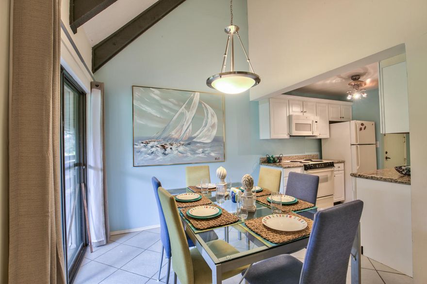 Highly desirable 2nd floor unit located in gated Seascape Golf & Tennis Resort that has never been on rental prog. Vaulted ceiling in LR/DR gives a wonderful open feeling with sliders opening up to huge covered porch overlooking the golf course. Master bath with separate shower/toilet area & tub/shower combination in vanity area. Open floorpan, 2 brs, 2 baths & a quaint coastal decor make this the perfect second home or a rental investment unit. Enjoy all the amenities including the 18 hole golf course, tennis courts & pro shop, basketball court, 5 pools, fresh water lakes, parking with adjoining walkover to beach, Seascape's Whales Tail restaurant on the beach, bike rental, RV and boat storage & more! Sold ''as is'' with right to inspect. Sellers purchased home warranty. New roof in 20