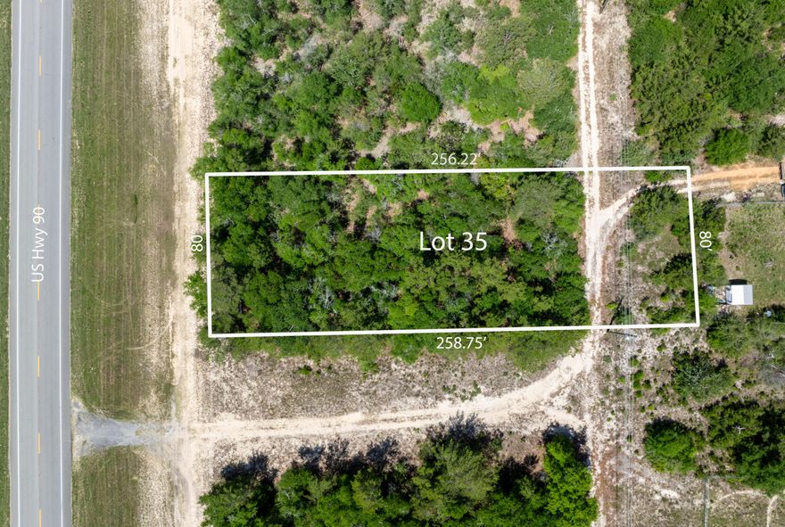 Located directly on US Hwy 90 between DeFuniak Springs and Crestview close to Mossy, this beautifully  wood lot approx .46 acres. Mobile homes allowed. No HOA. Minimal Restrictions. There are no existing utilities. Well/Power/Septic required. Power is at the roadside. Zoining Rural Low DensityThe property is Flood Zone X. Per the Walton GIS mapping, the property does not appear to have wetlands. Easy access to the I-10 & CR 285 south making it a great location for work no matter what direction you need to go! You will be approx. 30-45 mins to most workplaces as well as the beautiful white sandy beaches of Florida famous Emerald Gulf Coast and Crab Island. Information contained within this listing is deemed to be accurate but is not guaranteed. All dimensions shown are approximate.