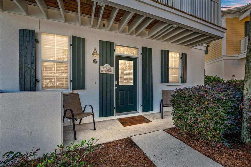 Positioned minutes to the beautiful shores of the Emerald Coast and steps to the sweeping community pool and hot tub find this turn-key bungalow of the Bungalows at Seagrove.This two bedroom home has been well maintained and offers 1,008 square feet of living space between the two levels. The functional layout on the first level offers an open floor plan with a spacious kitchen featuring a brand new Samsung refrigerator, naturally lit living space and a welcoming dining area. You will also find the half bathroom and washer/dryer off of the living space. The second level is home to all bedroom accommodations, each offering a private ensuite and access to the covered balcony which overlooks the community pool. The Bungalows at Seagrove are found in the heart of the 30A within approximately a 4 minute walk to the beach access at the end of the road across from Tom Thumb. Local eateries such as Cafe 30A, Angelina's, The Donut Hut, and The Perfect Pig lie within close proximity allowing for a convenient beach lifestyle. 

Inquire to learn more or schedule your private showing today. 