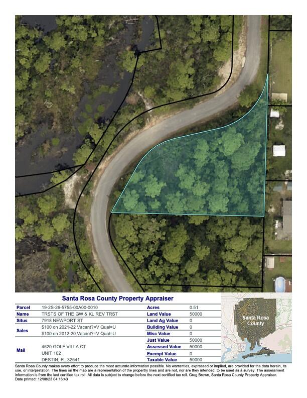 1/2 Lot in central location convenient to schools, beaches and shopping. Wetlands Study already complete which states no wetlands. Recent survey is available and indicates a portion of lot is in AE-10 and AE-11 so flood insurance will be required. Contact Holley Navarre Water 850-939-2427 for verification that Water and Sewer are available and to obtain Tap Fee amounts.