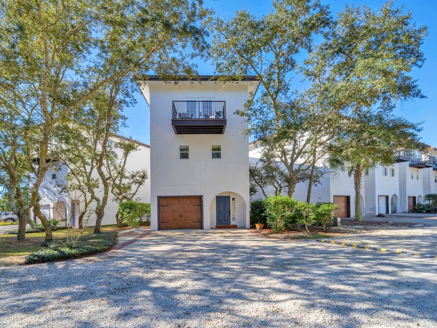 Located south of 30a in a quiet community of 14 homes this 3BR/3.5BA home rests within walking distance to the beach and Eastern Lake. Mar A Lago  offers access to an array of outdoor activities including kayaking on Eastern Lake, snorkeling around Turtle Reef and hiking through Point Washington State Forest.   Featuring an enclosed garage, fireplace and granite countertops throughout, the comforts of home are balanced with stunning views from spacious balconies and an exciting coastal living lifestyle. All three bedrooms boast private full baths. An ideal second-home or investment, and only a bike ride away from the bustling town centers, full of outdoor shopping and iconic restaurants, of Seaside and WaterColor communities.