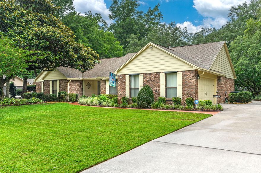 This immaculate, well-maintained ranch on the golf course will wow you with beautiful exteriors and an excellent floorplan. The covered entry welcomes you into the spacious great room with its cathedral ceiling, gas fireplace, wet bar, and an invitation to come on in. Before you even notice the dining room, study, or large kitchen, you'll be drawn straight ahead to the beautiful backyard that you can see peeking through the French doors of the sunroom. This 4 season Florida room is sure to be a favorite place in all weather - you'll love the views from the comfort of this climate-controlled space. The large backyard stays green with a sprinkler system and yard well.  Peaceful lot (0.41 acres) with double patio and thoughtful landscaping, including views of Bay Course (BWB Golf Course.)
