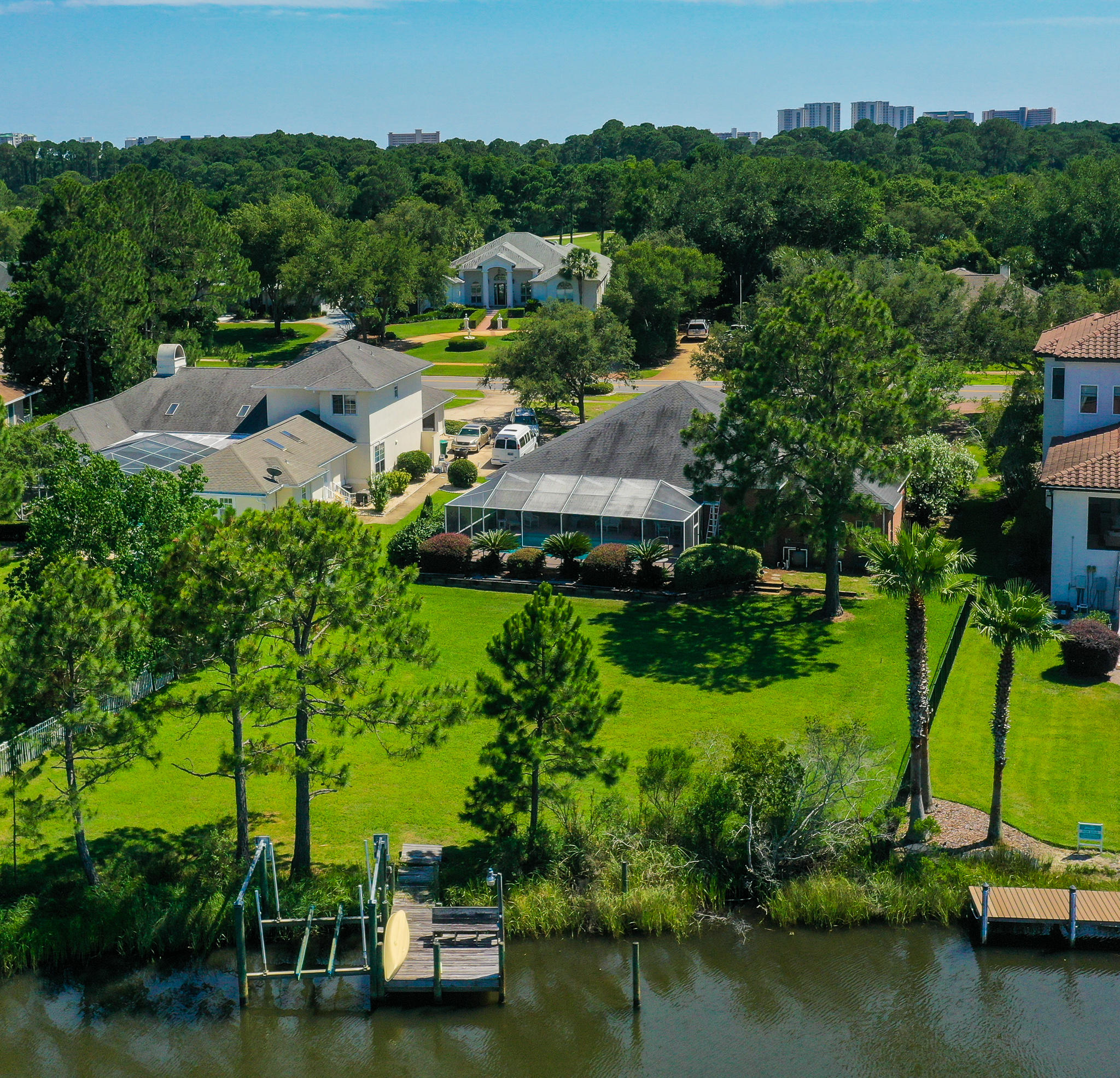 Waterfront One Level Brick 2971 Sqft Indian Bayou Home. Split Floorplan, Enclosed Pool, Huge Yard, Boat Lift, Wood Burning Fireplace. Open Layout, Formal Dining RoomThe Master Is Very Large With A 10x10 Sitting Room, And A 13x7 Walk In Closet. This Home Has Been Very Well Maintained, But Does Need Some Updates. Excellent Neighborhood