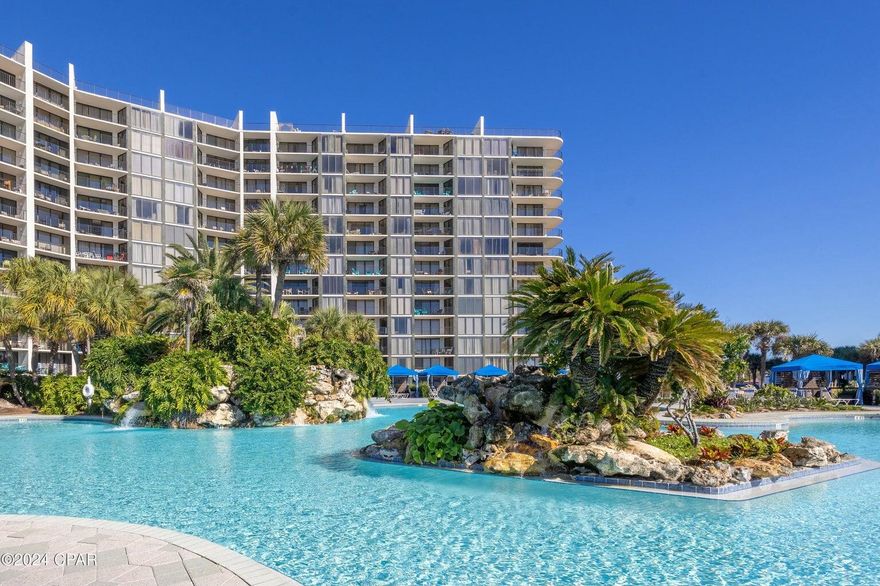 ⛱️Breathtaking views await you! This beachfront Edgewater 11th floor condo is beautifully renovated, fully furnished, offering the perfect blend of luxury, comfort and investment potential, making it an ideal retreat for anyone! The wall to wall, floor to ceiling windows offer unmatched views of the endless Gulf. The kitchen is fully equipped with stainless steel appliances, granite countertops open to the spacious dining and living room. The primary suite has a kingsize bed, walk in closet, updated bathroom with tile shower, and double vanitys. Bedroom 2 has twin beds, large enough for a kingsize if desired w/ two closets. On-site restaurant, bar, 3 pools, gym, tennis, 9 hole golf course, mini market and convention, gated with 24 hour security. High return vacation rental!