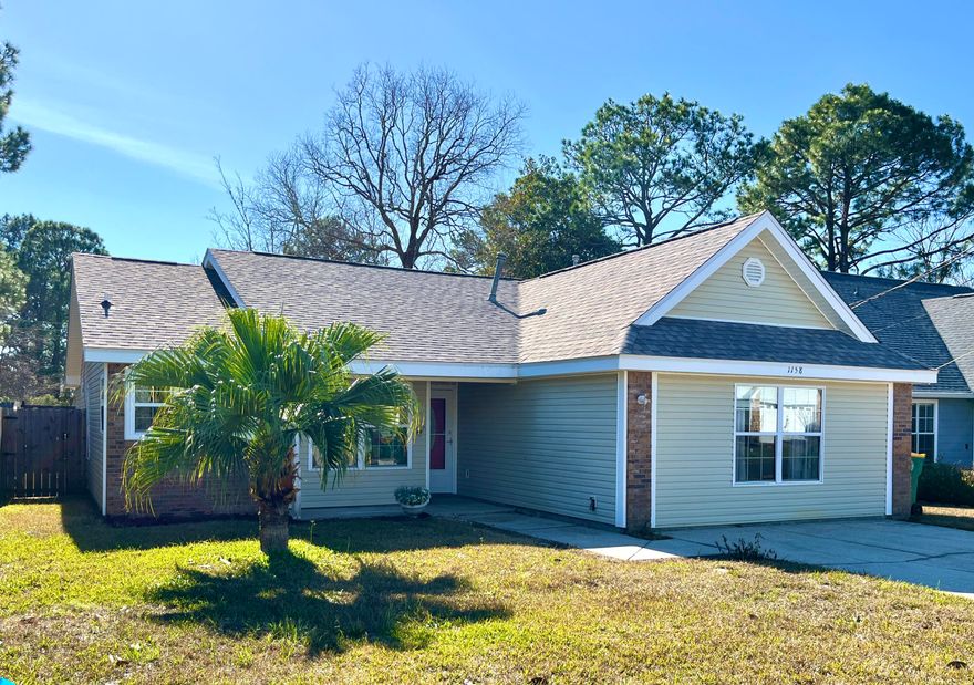 Welcome to the perfect blend of convenience, comfort, and charm! Ideally located in Fort Walton Beach, this home puts you just minutes away from stunning beaches and both military bases--talk about the ultimate location! This home offers peace of mind with a 2022 roof and a water heater less than a year old means you can move in worry-free. With a spacious floor plan, the kitchen and dining area flow seamlessly into the inviting living space--perfect for entertaining or cozy nights in. The enclosed garage adds extra square footage for a flex space--whether you need a home office, playroom, or family lounge, the choice is yours. The primary suite features a double vanity and a split floor plan ensures privacy for everyone in the household. Step into your privately fenced backyard, complete with a storage shed for tools and toys.

This 3-bedroom, 2-bath gem is priced to sell and won't last long. Don't miss your chance to call it homeschedule your showing today before it's gone! 