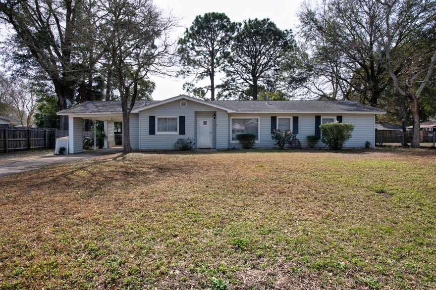 Welcome home to this charming 3 BR/1.5 BA home in the heart of Fort Walton Beach! With 1,151 square feet of comfortable living space, this home offers the perfect blend of cozy charm & everyday convenience.Whether you're commuting or craving the coast, you'll love the location: less than 4 miles to the back gate of Hurlburt Field, just 9 miles to Eglin AFB, & minutes from local shopping, restaurants, & entertainment. Beach day? You're under 5 miles from public beach access. Boat day? The nearest ramp is less than 2 miles away. Yes, your weekends just got an upgrade. Inside, you'll find a practical layout with three well-sized bedrooms & a convenient half-bath to make mornings a little smoother. Step out back & discover a spacious backyard ready for BBQs, playtime, gardening, or simply soaking up the Florida sunshine. And here's the cherry on top: the roof will be replaced prior to closing, giving you peace of mind & one less thing to think about. Location, lifestyle, and a big backyard to boot--this home is ready to welcome its next happy homeowner!