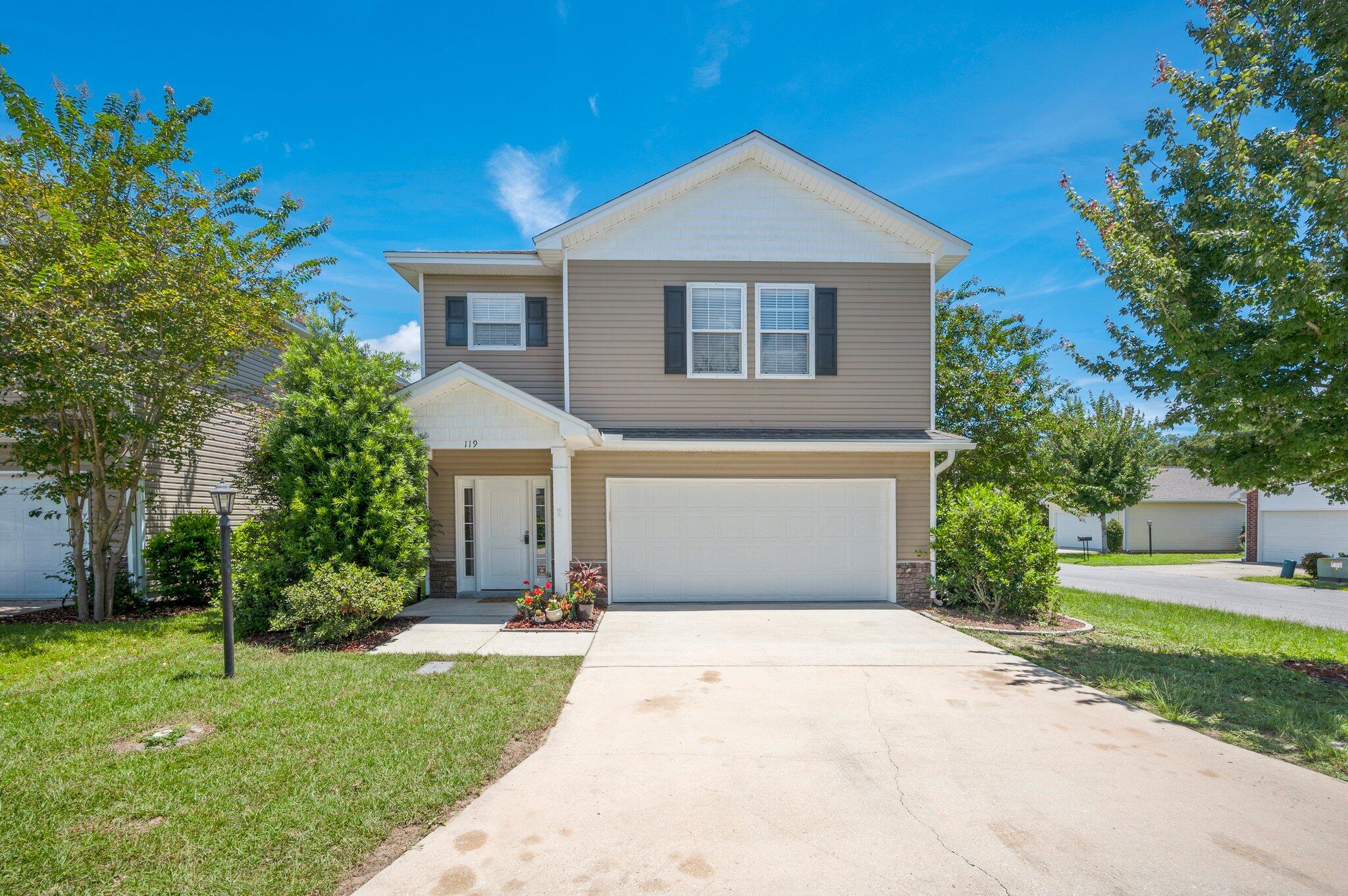 Highly desired location in Niceville! This 4 bedroom home is full of upgrades throughout. Solar panels already installed for your benefit!  Step inside and view the hard floors throughout the downstairs and the open floor plan you are sure to love. The kitchen is a dream with granite throughout, breakfast bar with stone, pantry, brushed nickel pulls and stainless steel appliances. The living room has a fireplace, ceiling fan, and is large and spacious. Bedrooms are located upstairs and feature carpet, ceiling fans, and large closet spaces. Enjoy the outdoors with a covered front porch as well as a screened back porch for relaxing. Fenced backyard, sprinkler system, and two car garage finish this perfect home off!