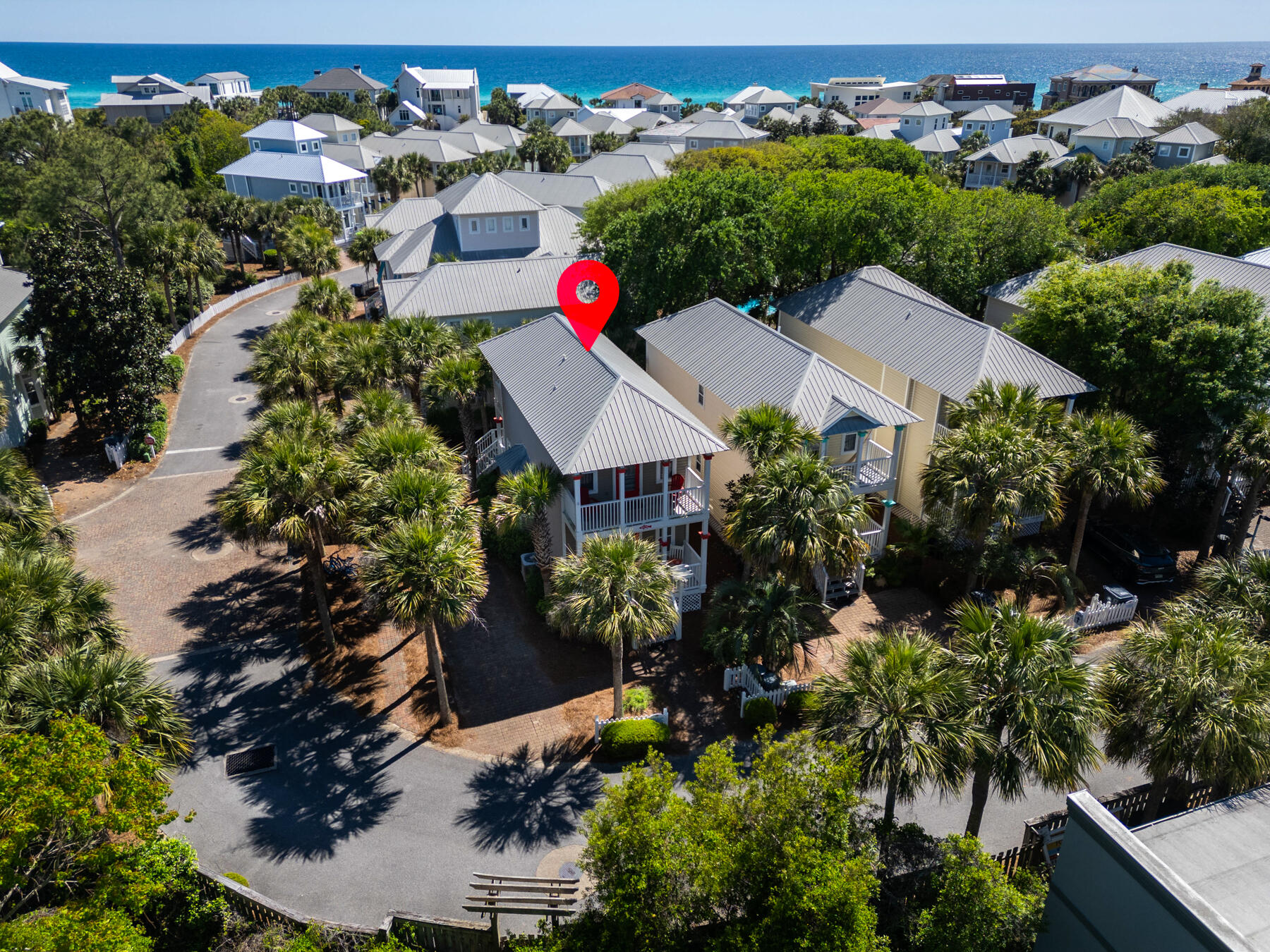 Lowest-Priced Single-Family Home in Old Florida Cottages - South of 30A + Steps from the Beach! Welcome to coastal living at its best! This fully furnished, beautifully updated, 2-bedroom, 2.5-bath home sits on a coveted corner lot in the charming Old Florida Cottages neighborhood, offering added privacy, a spacious side yard, and room for a golf cart.Inside, an open-concept floor plan highlights the fully remodeled kitchen, featuring a generous island, new cabinetry, quartz countertops, designer backsplash, and stainless appliances--including a gas cooktop. The adjacent dining area is complete with cozy built-in window seating and flows seamlessly into the bright, inviting living room. The living area opens up to a large, palm-shaded back deck--perfect for relaxing or entertaining. Upstairs, you'll find two bedrooms, each with its own full bath and private covered balcony. The renovated half bath on the main floor boasts a modern vanity and fresh finishes.
Additional features include:
Gas cooktop +
Gas tankless hot water heater
Newer A/C system
Luxury vinyl plank flooring throughout
Ample lock-off storage
Covered front and back porches that invite the outdoors in
Old Florida Cottages offers residents a sparkling community pool, grilling areas, lush native landscaping, and walkable charm. With beach access just a short stroll away and the best of 30A shops, dining, and recreation right nearby, this home is a rare find in one of Santa Rosa Beach's most beloved communities.