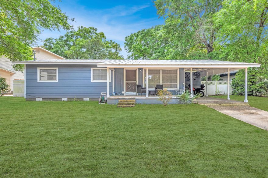 Affordable and Adorable!! This three-bedroom home sits on a OVERSIZED lot with plenty of room for outdoor activities. The inside has cozy living spaces and bedrooms that have been updated with new carpet.  The RENOVATED kitchen is outfitted with NEWER appliances, WHITE cabinets and SUBWAY Backsplash! New paint throughout!   Several major upgrades include a METAL ROOF in 2019 and 2021 WATER HEATER and UPDATED electrical panel and 2016 HVAC system. Perfect Starter home!!