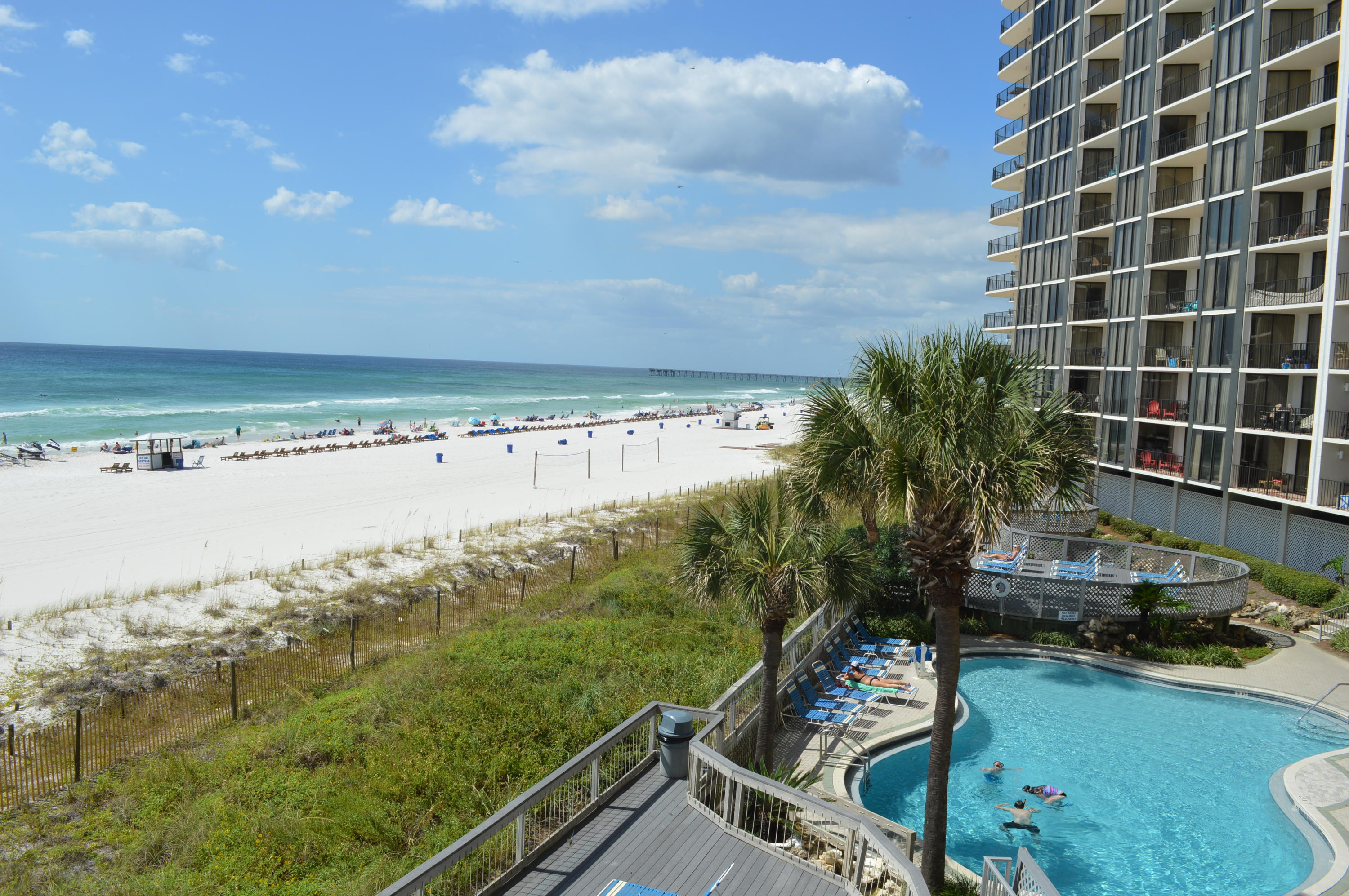 This Edgewater Resort 2 Bedroom Deluxe floor plan in Tower III offers awesome views from living, dining and the updated Kitchen! This is the best layout with wall to wall windows! 2 bedrooms, each with private baths, laundry room with side by side washer and dryer, tiled floors, updated cabinets in the kitchen and more! Sold furnished and rental ready! Edgewater is a Gulf Front full service resort in Panama City Beach with pools, hot tubs, tennis, golf course, gated entrance and restaurants.