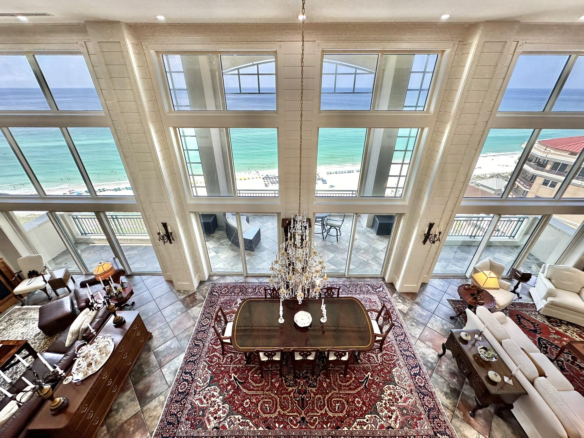 Welcome to the Crown Jewel of the Emerald Coast! As you enter this magnificent and uncompromising masterpiece from the 18th floor of the coveted non-rental Southwinds III building, you are drawn past the staircase leading you to the living quarters on the 19th floor and mesmerized by the 20 foot floor-to-ceiling windows adorned with shiplap siding to effortlessly frame the forever view from your vantage point.  Take your time to get lost in this 6450 square feet, six bedroom, seven bath residence with spacious office suite and learn how to find your favorite spots to enjoy your time while you are here. The privacy extends far beyond the boundaries of the palace in the sky and features completely private grounds with a dog park, pool and hot tub before setting foot onto the private beach Discerning owners know that some things are meant to be seen, and this one is meant to experienced and cherished as your own.