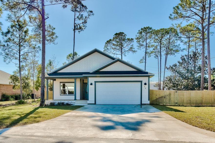 New construction home in Miramar Beach, two lots from Legion Park! The photos are taken from an already completed house with the same floor plan (this home will feature many more upgrades). The upgrades in this house will be numerous! Features include hardie lap siding, carriage style garage door, craftsman style trim inside and out, granite counters throughout, stainless steel appliances,  custom cabinetry, LVP flooring throughout, cathedral ceiling, tongue and groove master ceiling, shiplap accent wall in living room, 2 porches (front porch and huge screened-in back porch), LED lighting, and a fully landscaped fenced in yard! The floor plan offers a large and open concept with lots of natural light. Perfectly located in Miramar concept with lots of natural light. Perfectly located in Miramar Beach, Legion Park is just steps away and offers a bay front setting with basketball court, swings, picnic area and playground! The beach is just a short distance away, as is the Silver Sands Factory stores and Sandestin. Buyer to please verify all information contained herein