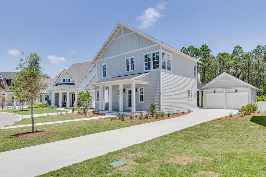 CONSTRUCTION IS COMPLETE! 4 Bedroom, 4.5 bathroom Custom Home in WaterSound Origins. Located on one of the BEST lots in the Pathways section, this upgraded home features 10 ft. ceilings throughout, hardwood floors throughout, open floor plan, oversized great room, v-groove accent walls and more. Located on the main level, the large Master Bedroom offers plenty of natural light and wood accent wall, The Master Bath features quartz countertops and marble master shower.The Gourmet kitchen boasts custom cabinets, oversized island, 36'' Thermador dual fuel range with griddle, Bosch refrigerator, Sharp drawer style microwave, quartz countertops and a pantry.The upstairs offers 3 Bedrooms and 3 Full Bathrooms and an oversized loft area that can be an office or a media/play area