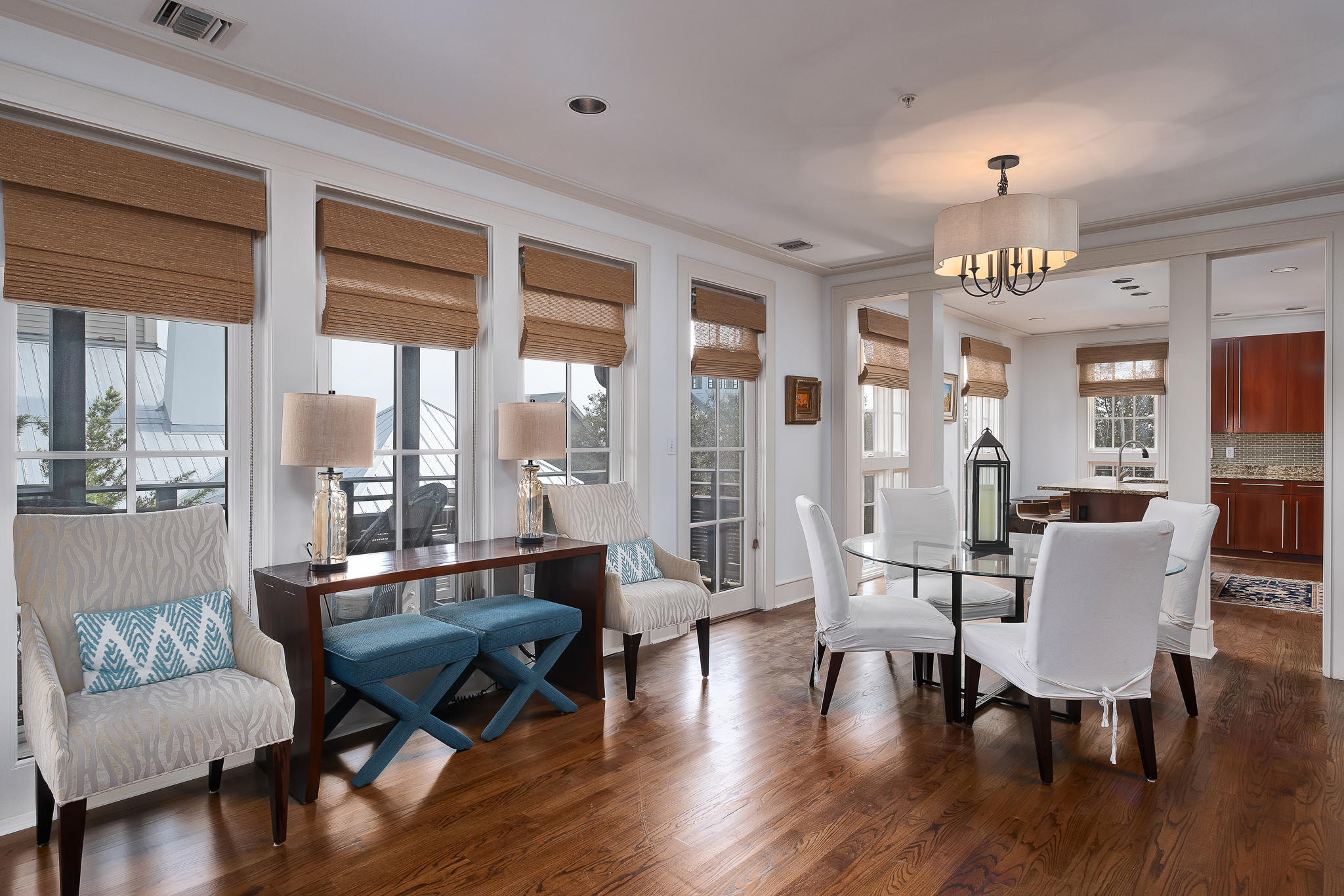 South of 30A in Rosemary Beach, this spacious and light-filled corner condo is a perfect getaway situated in the middle of Town Center with all the restaurants, shopping and amenities of the luxury community at your doorstep. With over 2,000 sqft, the Mercado 3E has a bright, open living space and the privacy of a split bedroom floor plan with 2 master bedrooms and a bunkroom, all with ensuite bathrooms. Never rented by the current owners, it is offered fully furnished and turnkey with rental projections over $100K annually. Storage abounds in this condo with a laundry & storage room and a private storage area with a separate entrance. Mercado 3E also has a dedicated covered parking space.