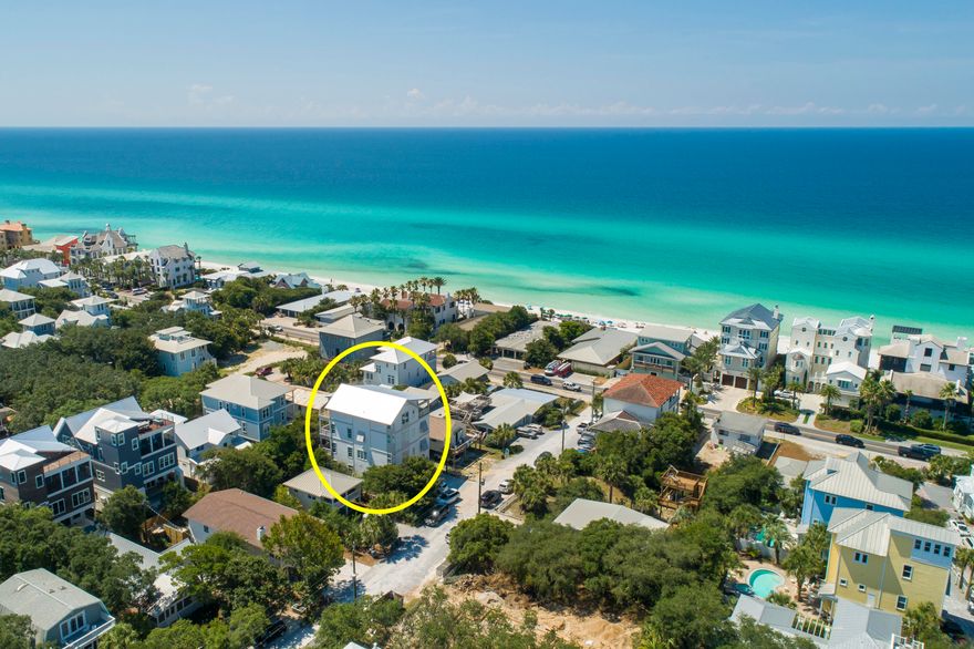Breathtaking views from this new 4 story, 6 bedrooms, 6 full bath and 2 powders luxury home just steps away from the upscale Seaside Community and sugar sands of the Gulf. Panoramic views and a huge covered open deck off the fourth floor invite lazy afternoon sea breezes. Several other decks off this beautiful home offer spaces to enjoy the view. Beautiful pool and lounging area withoutdoor kitchen. First floor off the pool area is king bedroom and full bath withTV and wet bar area. Second Floor has open concept living and dining with island and wet bar for extra seating and add'l bedroom. Third floorhas huge master with double vanity bath and two add'l bedrooms. Fourth floor boasts incredible wet bar, 4 queen size bunks, TV area and full bath. Huge deck with ourdoor sof