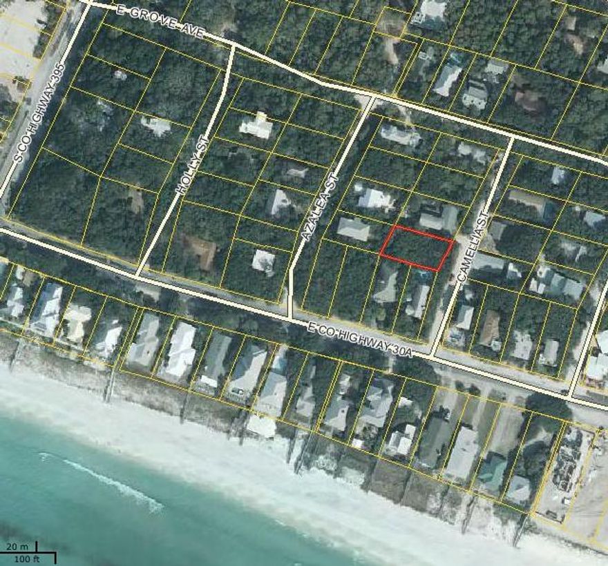 Old Seagrove lot. Prime location for a beach home in desirable Old Seagrove located east of Hwy 395 and west of Whiskey Bravo. Just think of a location within 3 lots to the beach. Beach access between Azalea & Camellia Streets. Dimensions 60x110 and no need to build tomorrow. Get your gulf view today. (Build to 50ft.) Standard county setbacks and restrictions. No HOA. Enjoy this location within a minute to the bike path & beach, a stroll to breakfast or lunch at Cowgirl, dinner at Whiskey Bravo & within a half mile to Seaside or Watercolor Crossings. Further shopping, dining & entertainment in Seaside Center. ***Buyer is responsible for personally verifying details about this property. All information contained on the listing is believed to be accurate but not guaranteed. ***