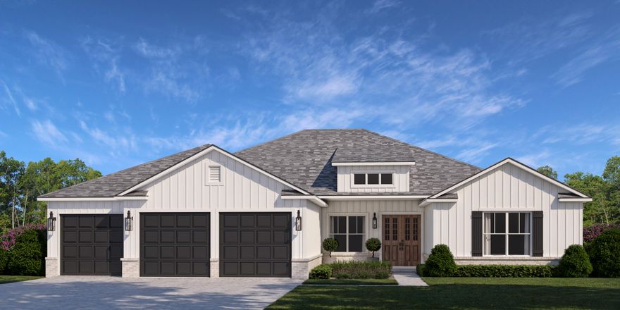 Discover modern luxury in this custom-built, new construction home tucked within the natural beauty of Steamboat Landing in Hammock Bay. Backing up to a wooded preserve and surrounded by lush landscaping, this expansive ranch-style retreat offers year-round privacy and relaxation, with 4,510 sqft under roof and 3,363 sqft of heated/cooled living space. With 4 bedrooms, a bonus room/office, 4 full baths, and a 3-car garage, this home blends timeless elegance and modern convenience. From the warm champagne/bronze finishes and expert craftsmanship to the detailed trim work throughout - this designer home has it all. Don't miss your chance to own one of the most exquisite new builds in this gated bayfront community- schedule your private tour today. Featuring a gas indoor and outdoor ventless fireplace, 10ft ceilings, custom mahogany front doors, large 8x14ft glass sliding doors opening to the back patio, vast primary suite, oversize 7" cove crown molding, and a custom kitchen with a walk-in pantry, spacious island, quartz countertops, double ovens, upgraded appliances (48" wide range tope and fridge). The front and back porch ground space will include brick.
 
Set within the master-planned community of Hammock Bay, Steamboat Landing is an exclusive enclave offering a rare waterfront lifestyle on Choctawhatchee Bay. This private, gated neighborhood features expansive homesites with luxury residences that showcase a refined coastal aesthetic and generous outdoor living spaces. Residents enjoy direct access to the bay via a scenic 500-foot pier, ideal for sunset views or launching a paddleboard. A short walk away, the new Bay Club serves as a vibrant gathering spotoffering over 8,000 square feet of elevated design with wraparound porches, a cozy lounge, high-speed WiFi, and panoramic water views. Surrounded by preserved natural beauty and connected by trails, Steamboat Landing seamlessly blends serenity, luxury, and bayfront living.