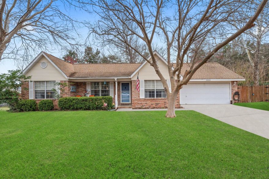 Welcome to the most affordable & adorable home on the market! This home features a vaulted ceiling right when you enter the living room. The kitchen and dining area face the back yard which is fully fenced and has an oversized deck and covered area for grilling and entertaining space. You will love being in the back side of the neighborhood on a dead end road. Lots of nature surrounding the area and plenty of oak trees for shade. The home is in amazing shape and would be a great size for a starter family or retirement stage.Please note: the grass is irrigated but dormant right now. Some of the photos are shopped due to the landscapers being there the day of photos. The grass has full potential to be gorgeous Spring and Summer.