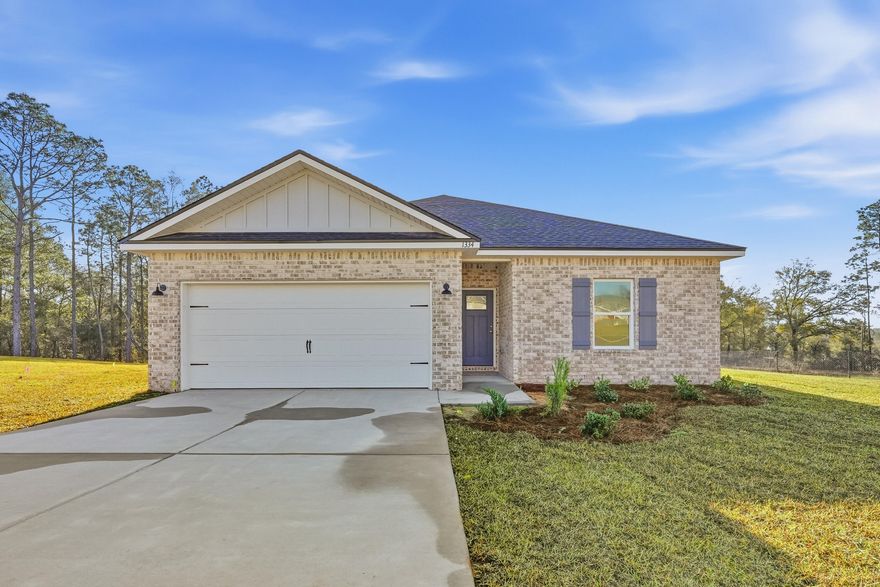 SO CONVENIENTLY LOCATED IN THE NEW ''McCarthy Estates''!  All brick construction for the ''Carter'' floor plan.  Rear patio for relaxing, landscaped yard & finished 2-car-garage.  Kitchen has work island w/bar seating, walk-in corner pantry, quartz countertops and cozy dining area.  Vinyl plank flooring in common areas, carpet in bedrooms.  Owner's suite has walk-in closet, bath has double vanities, shower only + linen storage.  Seller may contribute up to $15,000 towards buyers closing costs and/or prepaids and/or rate buydown (call for details).  Photos of similar sold home elevation will vary, interior/exterior finishes & colors will vary.