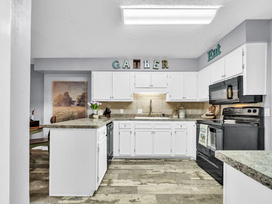 NEW: ROOF, HVAC, HWH & NEWER PLUMBING provide peace of mind! ..& SINGLE CAR-GARAGE set this  townhome aside!  The large kitchen w/new counters, newer white cabinets & eating bar flows effortlessly into the spacious living & dining areas w/newer LVP flooring. Whether it's a morning coffee or an evening aperitif, the cozy, screened porch provides the ideal space for relaxation.  Two LARGE, BR's w/ample walk-in closets provide privacy & plenty of space for a work area if needed. Other features include a remodeled half bath, newer garage door, new fence and NO HOA!  An ideal space for relaxing or entertaining, you'll love the fenced, private backyard w/large patio!  Located in the heart of FWB, both bases, schools & shopping are close by. Act now, as this cozy home w/GARAGE won't last long.
