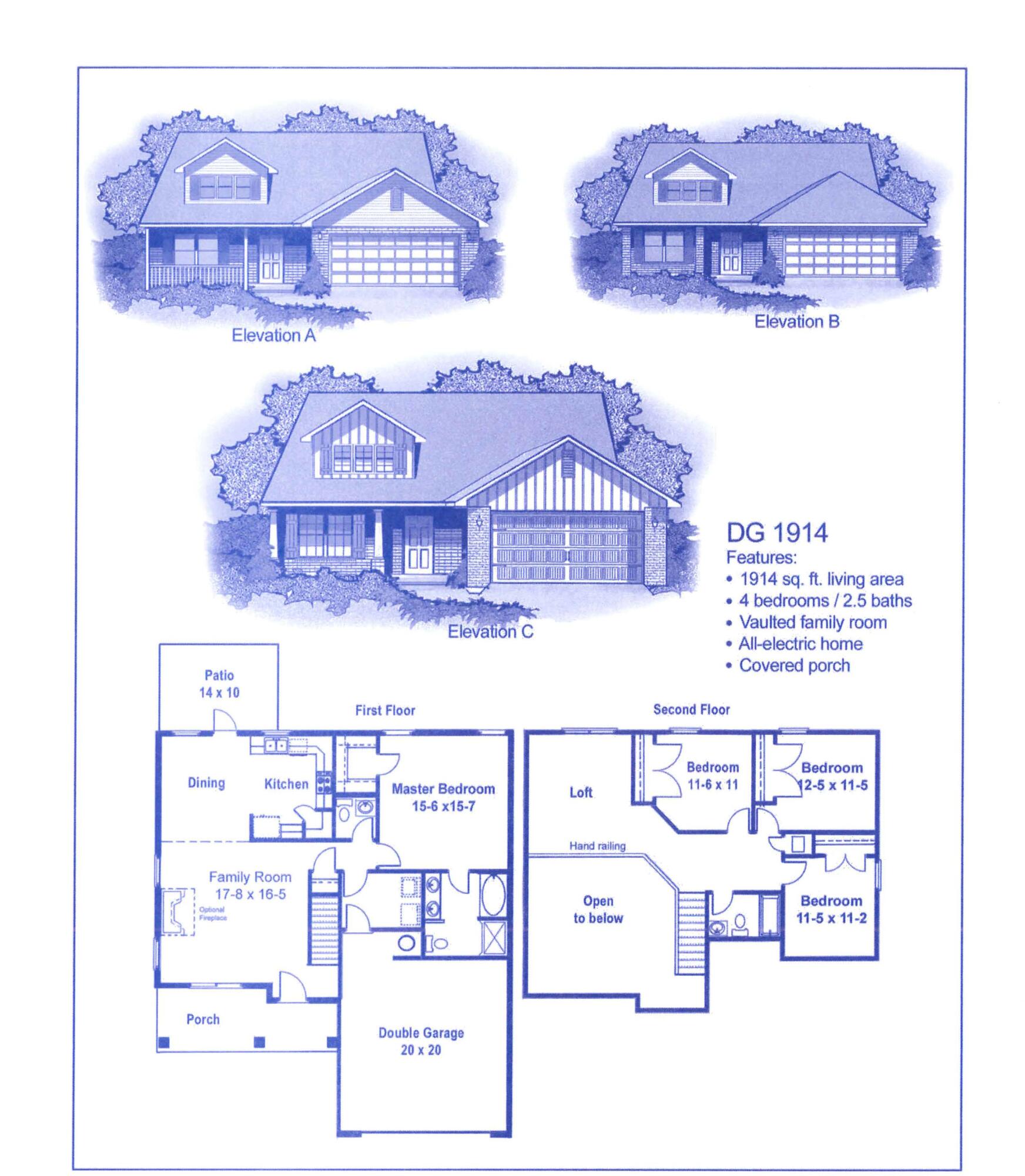 Step into this 4/2.5 Craftsman 2 story home and be completely amazed! From the spacious vaulted family room to the loft on the second floor overlooking it! The master bedroom is on the first floor and has its own en suite with granite countertops and shaker cabinets to match the kitchen. Floors are adorned with luxury VP and bedrooms have carpet. Hardware on cabinets and doors are modern black to match the lighting package. Appliances are stainless steel and there is washer/dryer hook up available. Recessed lighting is abundant, and all bedrooms are wired and braced for fans. The living room and master bedroom have fans. You'll have 5 1/4' baseboards, decorative rocker light switches and bull nosed corners. The house is 3 sided brick with a Hardie front and brick skirting.