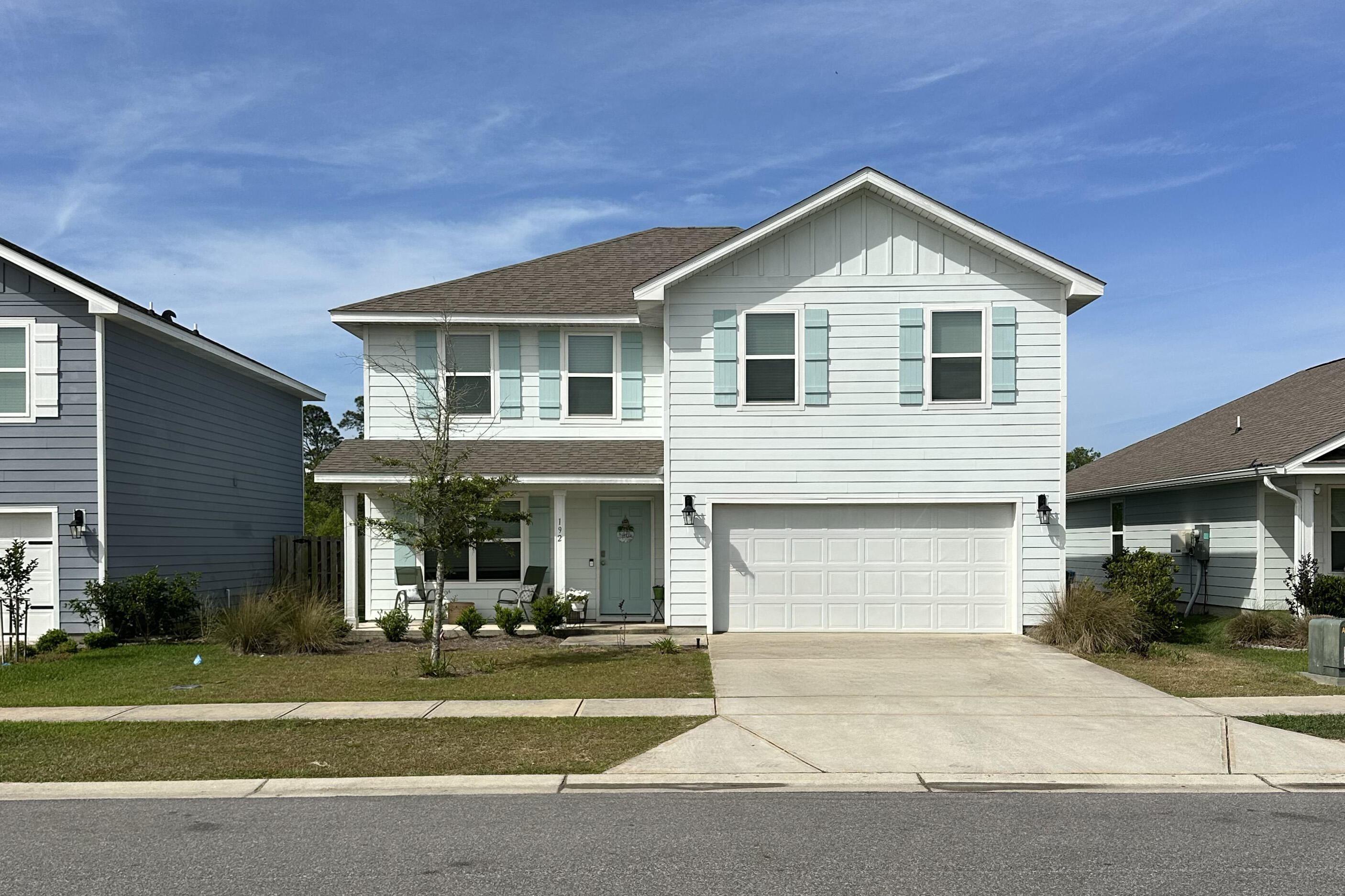 Welcome to Mill Cottages in Hammock Bay! This two-story Galen plan home, built in 2021, offers 4 bedrooms, 2.5 baths, a two-car garage, and a versatile bonus room on the main level. Standard features include stainless steel appliances, shaker-style cabinetry, vinyl flooring in common areas, plush bedroom carpeting, laminate countertops, and modern plumbing and lighting fixtures. The spacious master suite includes a walk-in closet, soaking tub, shower, and double vanity sinks. French doors lead to a covered patio overlooking the private backyard with preserve views. Hammock Bay amenities include three pools, bike trails, playgrounds, pickleball courts, a disc golf course, and the General Store. Enjoy community events on the Green, farmers' markets, holiday celebrations, and more!