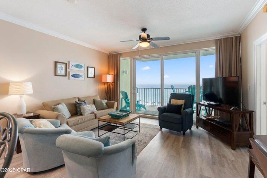Western oriented 2BR/2BA ON THE 5TH FLOOR. PERFECT ELEVATION - NOT TOO HIGH AND NOT TOO LOW! This one-of-a-kind and rarely available property conjures up images of sun-splashed days of swimming, biking, and relaxing. The 1152sqft 2Bed/2Bath floorplan is super-efficient and lives like a beach house but comes with all the benefits of owning a condo. New Luxury vinyl plans flooring throughout and conveys fully furnished with window treatments and artwork. Boardwalk 509 invites you to lie back, relax, and enjoy panoramic views of the pool, beach, and ocean.