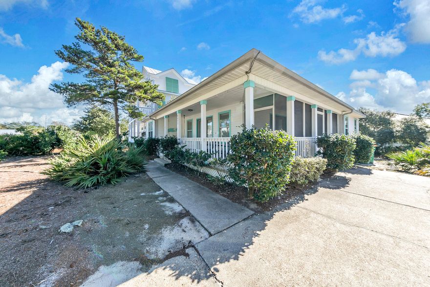 A quintessential beach house just one and half blocks to the beach is complete with a white picket fence in Crystal Beach Cottages...which conjures images of sun splashed days biking and walking to the beach. Three bedrooms, two full baths, all on one level, is situated on a LARGE lot allowing room for the addition of a pool, garage, or expansion of the original home. Luca by the Sea has a lush and tropically landscaped exterior with a large screened in florida room and nice size deck for alfresco dining and entertaining. This home comfortably sleeps 8 and has a fully stocked kitchen, granite countertops, gorgeous stainless steel appliances, and much more. Just a hop, skip and a jump to the beach, as well as the private community pool that is right around the corner and is only available to Crystal Beach Cottages residents/guests - this is a perfect residence, 2nd home, or short/long term rental income producer!