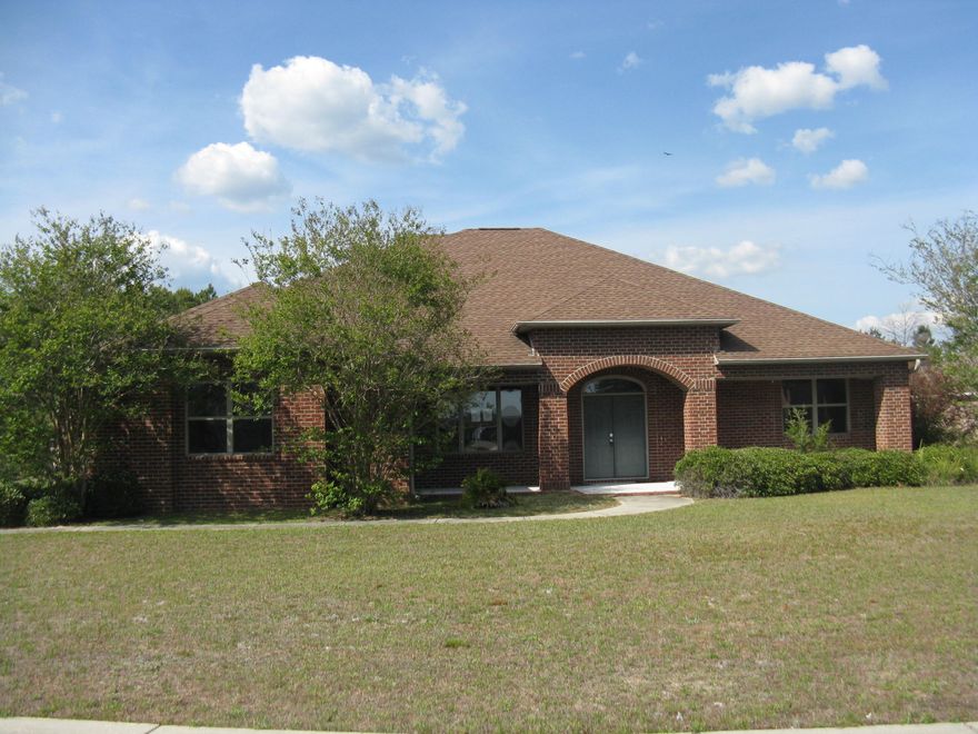 REO/foreclosure. Ranch style brick house located in the gated community of Windswept Estates. Master bedroom, as well as the living area opens to a screened porch. Large, level yard. Approximately 6 miles from the town center of Freeport. Selling as-is with right to inspect. Room and lot dimensions are approximate.