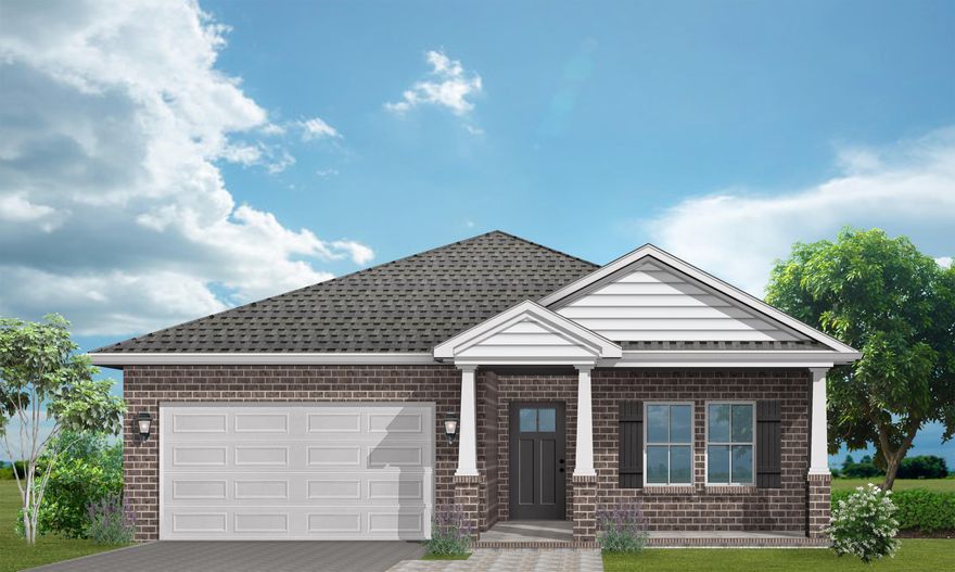 UNDER CONSTRUCTION WITH A MID-LATE DECEMBER COMPLETION DATE-New floor plan-all brick with 2-car-garage, nice front porch for relaxing, covered back porch, located in Adams Powell S/D with builder paying up to $8,000 of buyers closing costs/prepaids/discount points (restrictions apply).  This new 3/2 features, large walk-in closet and double vanities in owners bath, oversized tiled shower, open family/dining/kitchen area.  Work island in kitchen includes bar seating, pantry, stainless steel appliances, shaker style cabinets LVP in all common areas, carpet in bathrooms, 9' ceilings throughout.  Still time to pick your interior colors!!