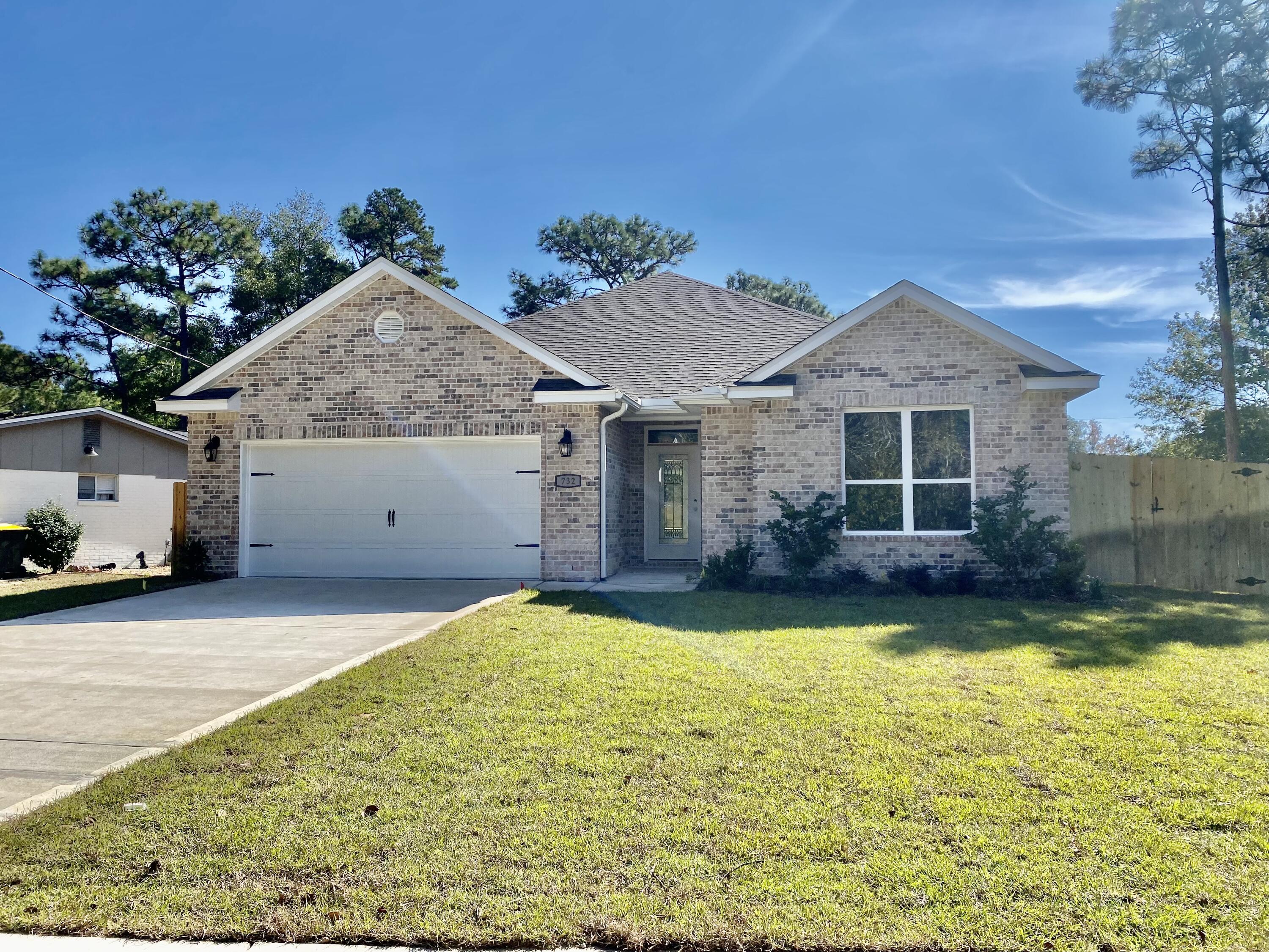 Welcome home to this beautiful Brand New 3 bedroom 2 bath home built by a local hometown Builder.  This home offers a spacious living open to the kitchen and dining area.  Beautiful kitchen cabinetry with granite countertops and a spacious breakfast bar.  The master bedroom is very roomy with beautiful tray ceilings.  The master bath offers double vanities, separate shower and garden tub to relax in.  This home is centrally located minutes from Hurlburt Field and the white sandy beaches of the Emerald Coast.  Make this fabulous home yours today.  Buyer to verify all measurements and any areas of importance.
