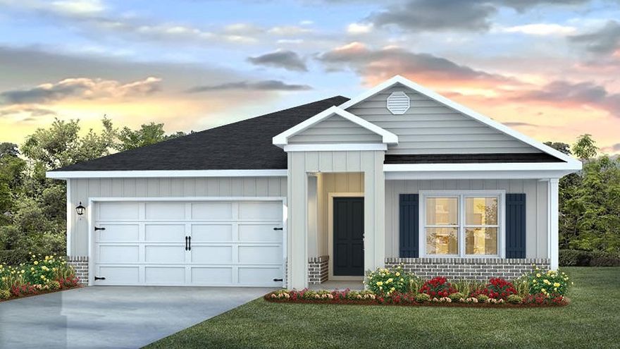 The Cali is a one story floor plan 4 bedrooms, 2 baths, covered back porch & 2 car garage. This sought-after design offers an open kitchen featuring an island bar, stainless appliances, corner panty and nice eating area. The kitchen opens to the great room with access to the covered Patio. Bedroom 1 is just off the back side of the house & the adjoining bath features a walk-in closet, dual sinks and large 5' shower. Beautiful wood look flooring throughout and nice carpet in the bedrooms. The Smart Home Connect Technology System Package and a great price make this home a winner. Gorgeous 3-sided brick Craftsman style home. Pictures, photographs, colors, features, and sizes are for illustration purposes only & will vary from the homes as built.