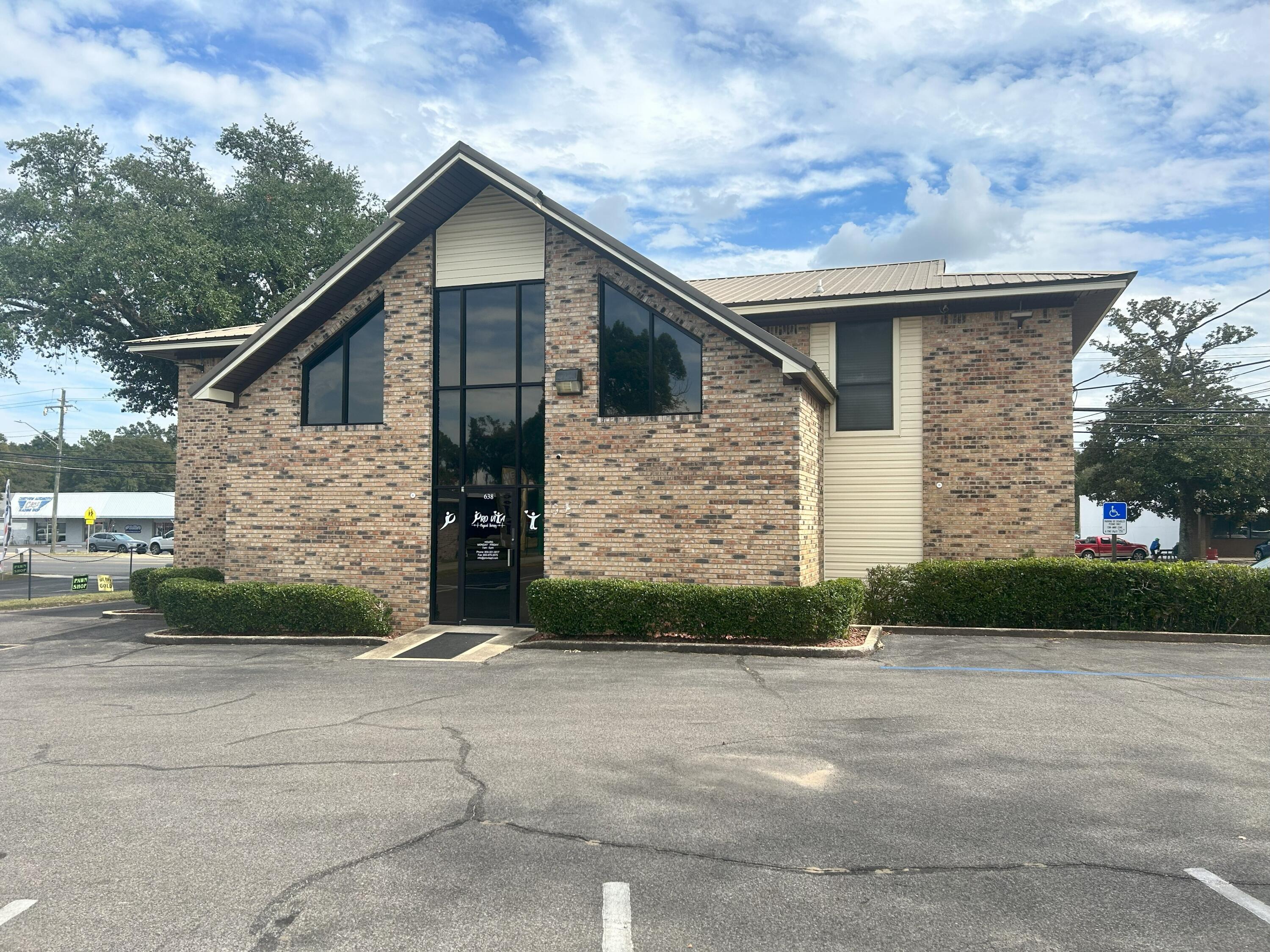 Great location next to busy 85. Office space is upstairs and includes 5 offices, a private waiting room, and a kitchenette.
