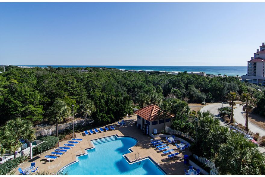 Not only is this the most attractively priced three-bedroom unit on the market at The Summit, it also happens to be located in an especially desirable stack at the southeast corner of the building, conveniently located directly off the elevators. This unique location enables its two master bedrooms to enjoy Gulf views over sparsely developed Four Mile Village, as well as Topsail Hill State Park and Preserve beyond. Flexibly designed with a one-bedroom lock-out option, this furnished unit is a turn key option for buyers seeking a versatile vacation rental property or second home at the beach to enjoy themselves. The two-bedroom unit features a kitchen with breakfast bar and convenient in-unit laundry closet with washer and dryer.