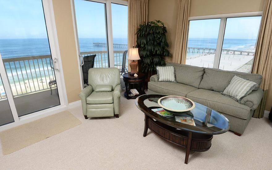 **NON-RENTAL END UNIT-BEST VIEWS** If you have been condo shopping in Panama City Beach, you have probably noticed that almost every unit at Calypso is a rental unit. Fortunately, this one is not. This exclusive 3BR/3BR end unit at Calypso has never been rented and is in fantastic condition. Not only is it on the prime 7th floor, but it is being offered fully furnished with a sensational furniture package. But what really makes this unit stand out are the viewsmajestic views of the gulf, pier and shoreline go on forever to the west and are truly breathtaking. Enjoy a fantastic sunset from the balcony or take a quick, easy stroll right over to Pier Park. If you are looking for that beach home away from home, this stunning condo is a must-see for sure. Call today for more information.