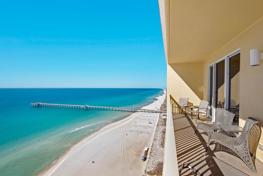Welcome to your dream getaway at Calypso Resort & Towers, the crown jewel of Gulf-front living in Panama City Beach! This beautiful Gulf-Front 1-bedroom, 2-bath condo is designed for both comfort and investment potential.Inside, an open and airy layout invites relaxation, while hallway bunk beds maximize space for guests, making it a rental favorite. The primary suite offers a peaceful retreat, complemented by two full bathrooms for added convenience.But the real showstopper? A spacious balcony with breathtaking, unobstructed Gulf views, overlooking the resort's stunning lagoon-style pool--the perfect setting for morning coffee or evening cocktails. Location is key, and Calypso puts you right where you want to be--steps from the iconic fishing pier and just moments from Pier Park!