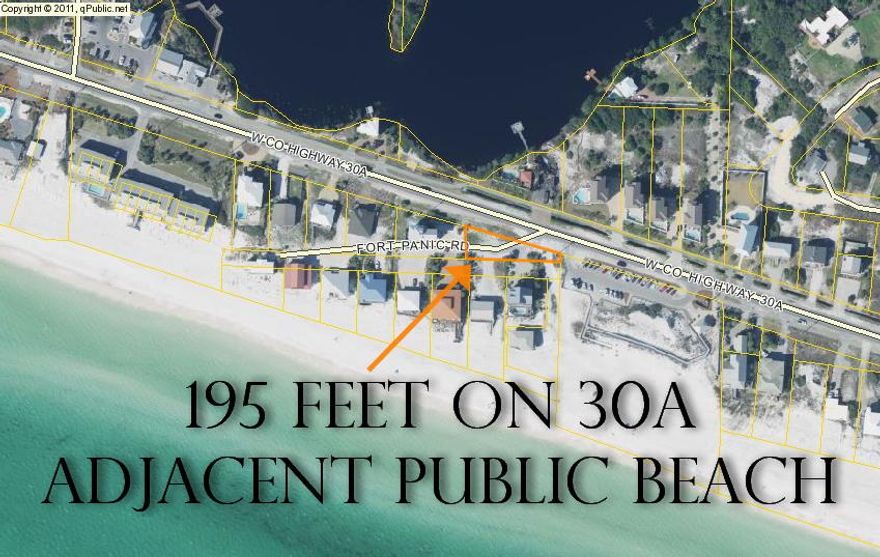 Unique opportunity to own a piece of property south of 30A literally one step from the sugar white sands of the Emerald Coast along the Gulf of Mexico. Land Use is Neighborhood Planning Area-Infill Development.