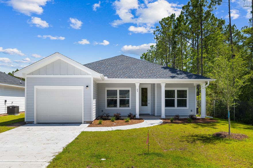 Quality & Affordable home in South Walton only minutes to the white sand beaches of the Emerald Coast! LIKE-NEW SINGLE FAMILY HOME in Freeport, Florida built by a luxury builder in South Walton. This Retreat Floor plan is 3BR / 2 BA with a garage and luxury finishes including QUARTZ Countertops throughout, Stainless Steel Appliances, Luxury Vinyl Plank flooring, kitchen backsplash, and a walk-in tiled shower in the primary bedroom. WASHER AND DRYER INCLUDED. Very quiet and family-friendly neighborhood. Wake up daily to the serene woods next to the house, which sits at the end of a cul-de-sac for ultimate privacy. The backyard is fenced in as well. Just a short drive to Eglin Air Force Base. Offering a discount for active-duty military only. NO SMOKING ALLOWED. Available:10/02/25