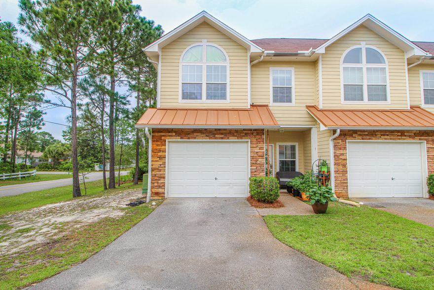 Great 3 bedroom 2 1/2 bath townhouse, end unit with street view in Santa Rosa Beach/Mack Bayou. Sacred Heart Hospital is 1.5 miles from the property. 15 minute walk to the bay and 10 minute drive to the sugar white beaches of 30A. Quiet, quaint neighborhood, just minutes north of 98 and close to the shopping of Grand Boulevard and Sandestin Resort. Upgraded laminate wood flooring and newer window treatments. Massive master bedroom!! 2 more sizable bedrooms down long hallway. Outdoor space is very nice, with private pool, small area for walking dogs and bordered by state forest. HOA includes pest control, trash and lawn care. Great home or investment opportunity and one of the few properties this nice in Santa Rosa Beach in the low $200's!! Come take a look today!!