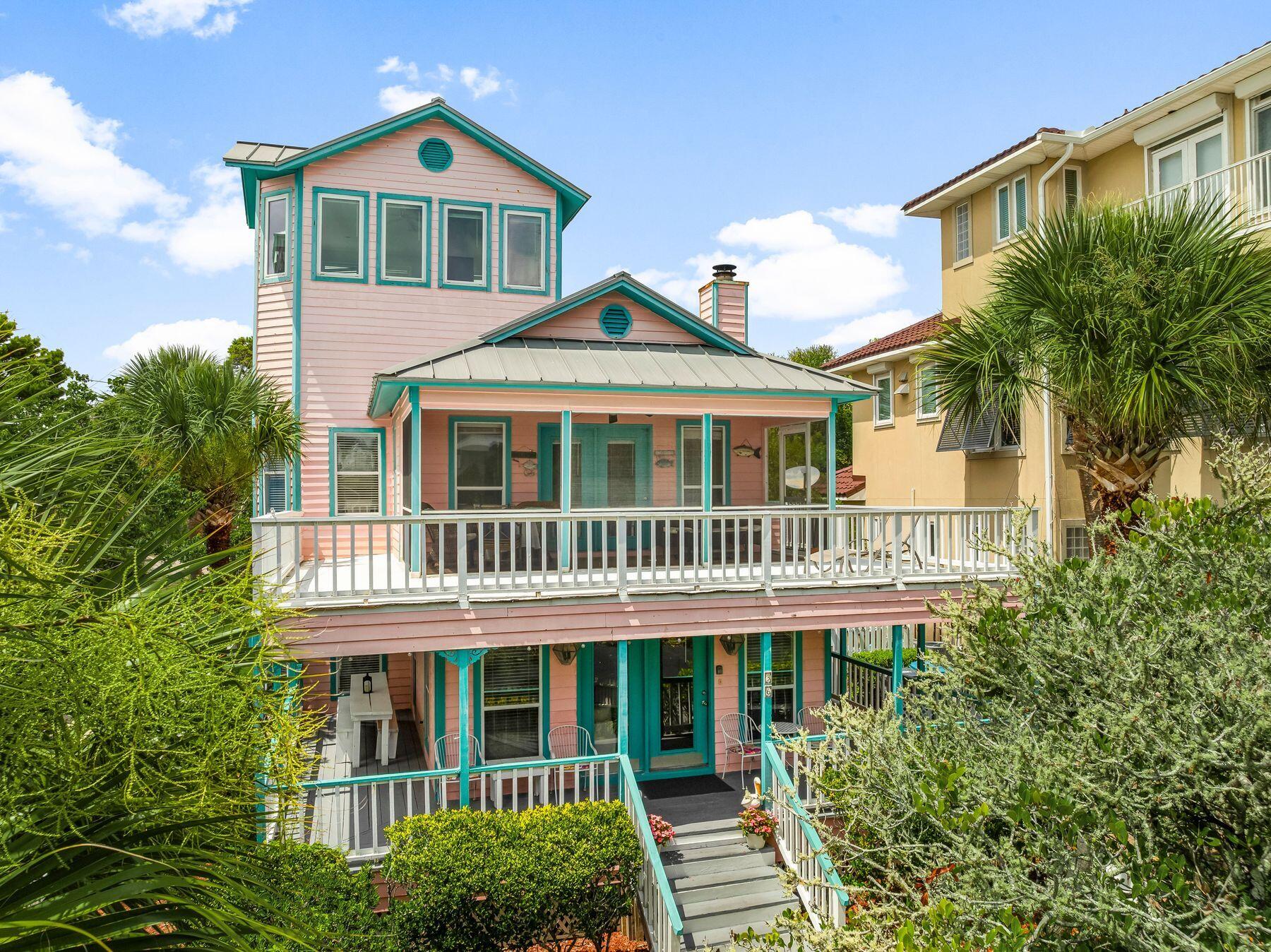 Welcome to your dream coastal retreat in the highly sought-after Calypso Pointe, located on the West End of 30-A. This delightful beach house offers the perfect blend of comfort, convenience, and coastal charm. With Santa Rosa Golf Club just across the road and dedicated beach access just steps away, you'll have everything you need for the ultimate beachside lifestyle.Enjoy stunning Gulf views from the third-level tower room, or unwind on the wrap-around balcony that provides breathtaking views. Located right across from the community pool, this home offers both relaxation and fun just outside your door.The interior features a host of thoughtful upgrades, including newer stainless steel appliances, granite countertops in the kitchen. The living and dining areas have been enh Welcome to your dream coastal retreat in the highly sought-after Calypso Pointe, located on the West End of 30-A. This delightful beach house offers the perfect blend of comfort, convenience, and coastal charm. With Santa Rosa Golf Club just across the road and dedicated beach access just steps away, you'll have everything you need for the ultimate beachside lifestyle.
Enjoy stunning Gulf views from the third-level tower room, or unwind on the wrap-around balcony that provides breathtaking views. Located right across from the community pool, this home offers both relaxation and fun just outside your door.
The interior features a host of thoughtful upgrades, including newer stainless steel appliances, granite countertops in the kitchen. The living and dining areas have been enhanced with tile flooring, while the bedrooms boast newer carpeting for added comfort.
On the second floor, the master suite is a true retreat. It offers a screened-in porch and sun deck with spectacular views of the Gulf, perfect for your morning coffee or evening sunsets. The master bath features a luxurious Jacuzzi tub and an oversized, separate shower. The walk-in closet is so spacious that it could easily serve as an office or additional space.
The third-floor tower room provides additional flexibility, serving as a cozy guest bedroom with even more panoramic views.
This beach house offers everything you need to live the ultimate coastal lifestyle - come see it for yourself!