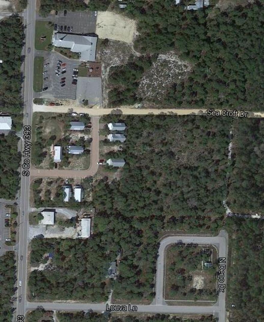 These parcels will be sold together.Lots of potential! Great parcel for development. On the eastern border of Cottages of Santa Rosa Beach which was developed into 18 lots. Or could be used to build two homes on larger lots.
