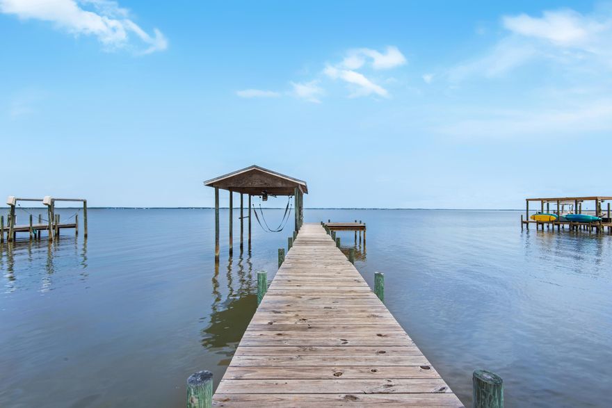 Discover your dream home on the water, where windows frame breathtaking Bay views. This secluded haven features granite counters, stainless appliances, a cozy gas fireplace and a private dock. Plenty of parking for RV or Boat. Indulge in the perfect blend of tranquility and convenience. Welcome home to waterfront living at its finest.